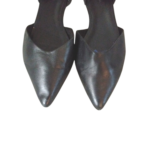 Banana Republic Modern D'orsay Flats Women's Black Leather Loafers Size 8 - Picture 3 of 9